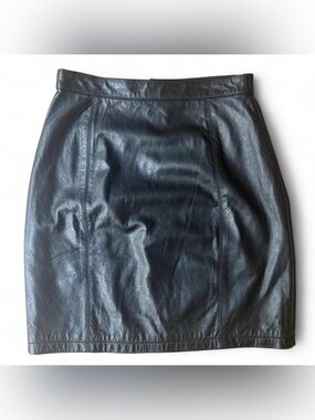 90s y2k Wilsons Leather Maxima Black Mini Skirt Size 8